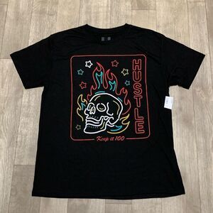 Mens NWT Hustle Motivational Skull‎ Crewneck Shortsleeve T-Shirt